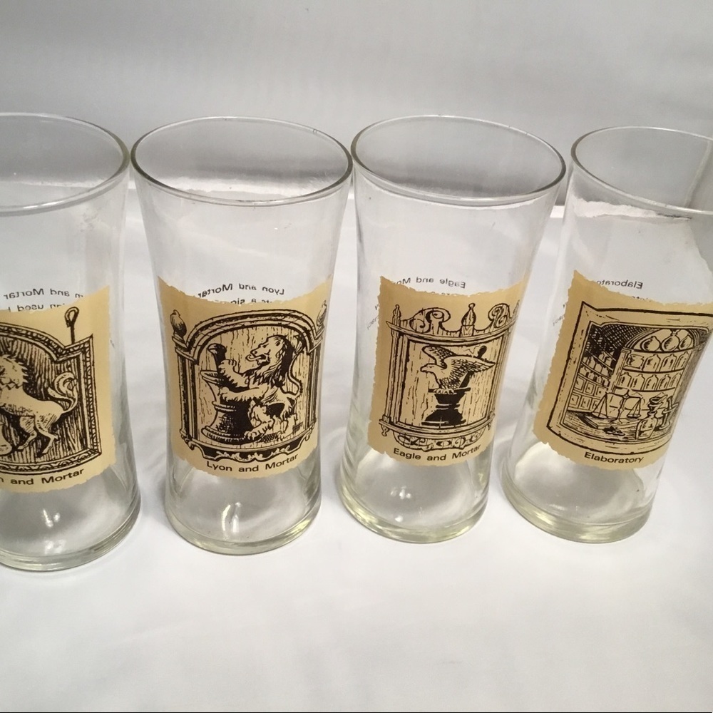 Set OF 4 PHARMACEUTICAL‎ VINTAGE GLASSES